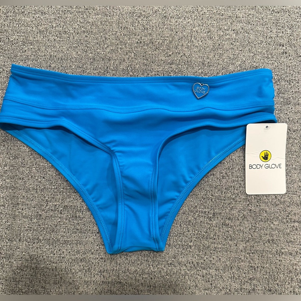 NWT Body Glove Women’s Hazel Banded Bikini Bottom Blue XS Summer Beach